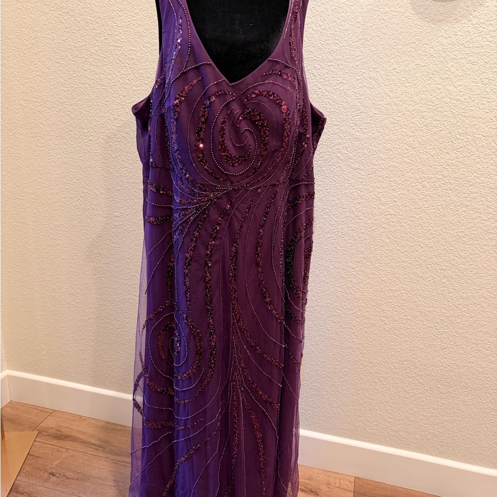 Glamorous Purple Beaded Maxi Dress